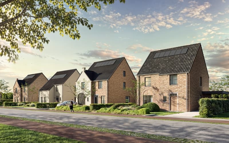 Vier luxueuze nieuwbouwwoningen op royale percelen in de Beerveldestraat, Lokeren